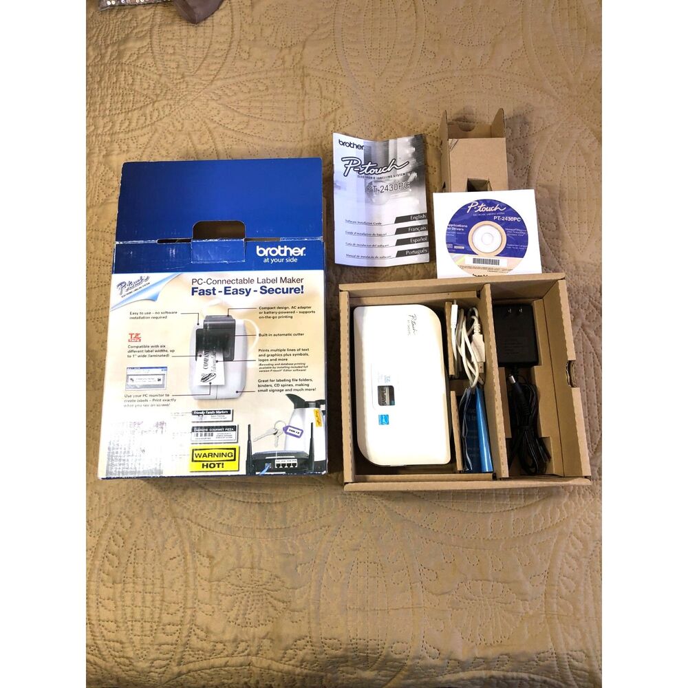 Brother P-Touch PT-2430PC PC Connectable Label Maker Printer NIB Tape AC